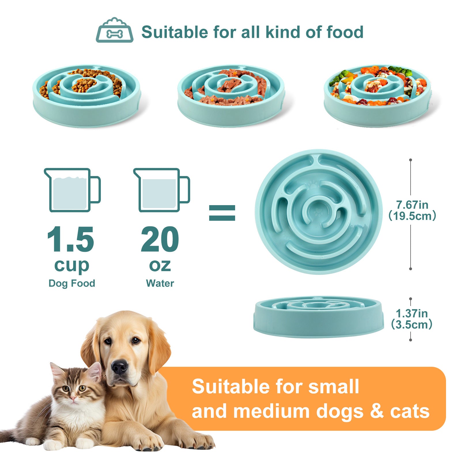 Silicone Slow Feeder Dog Bowl (Anti-Choking)