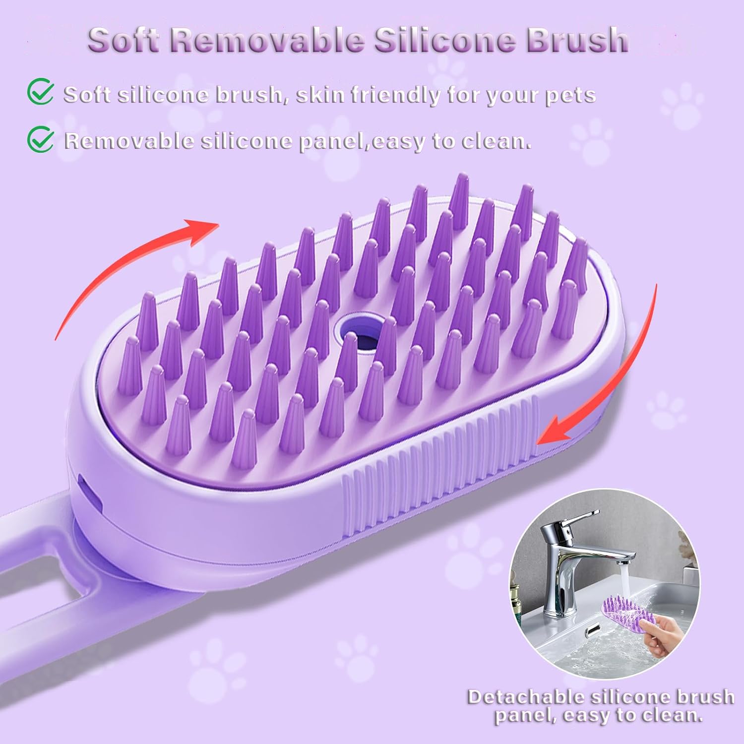 3-in-1 Pet Steam Brush – De-Shedding, Cleaning & Massage Comb for Cats