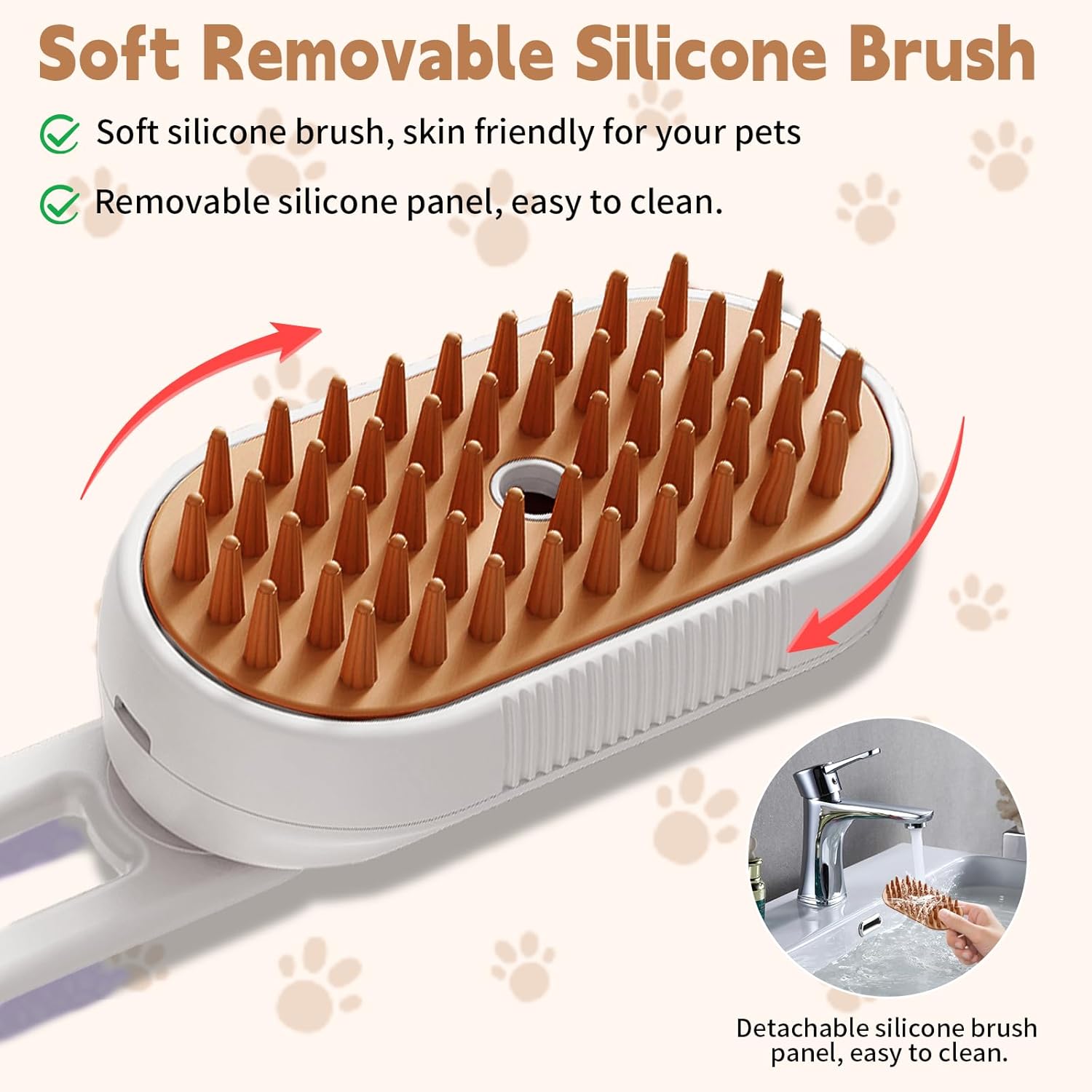 3-in-1 Pet Steam Brush – De-Shedding, Cleaning & Massage Comb for Cats