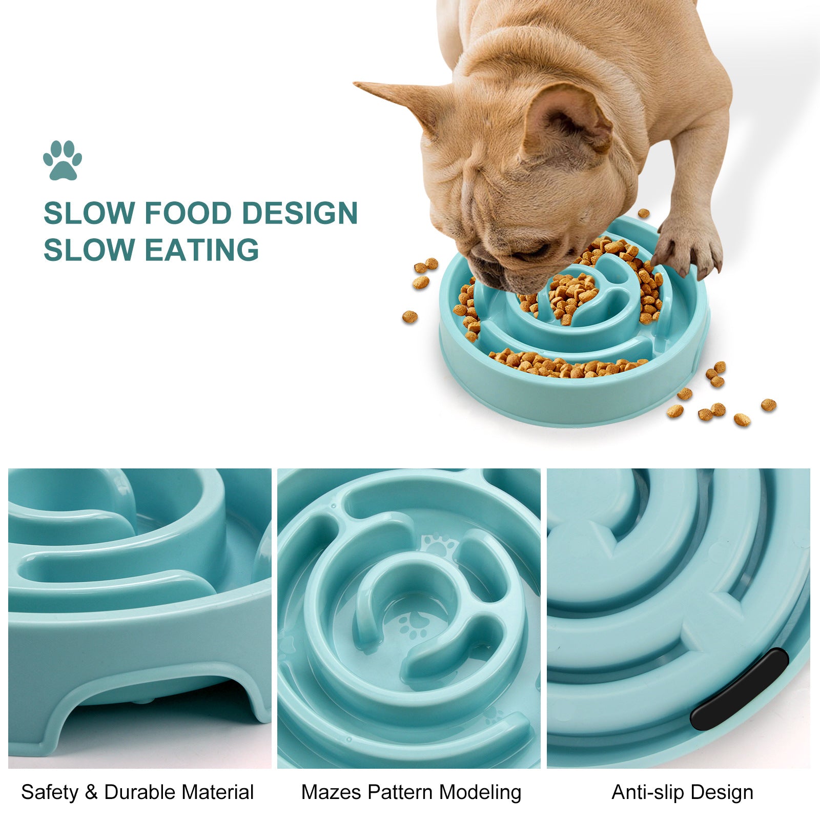 Silicone Slow Feeder Dog Bowl (Anti-Choking)