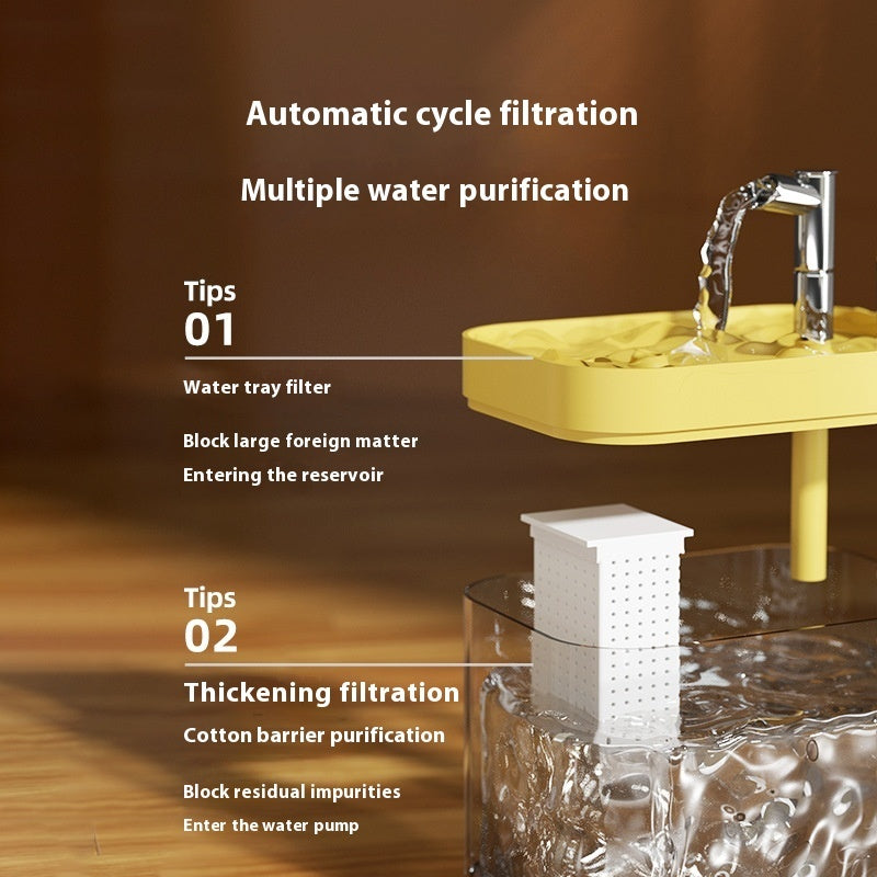 Automatic Cat Water Fountain with Circulation Flow